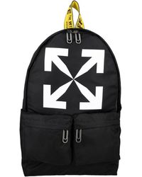 Off-White c/o Virgil Abloh Logo Printed Zip-up Backpack - Black