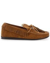Isabel Marant - 'Fitza' Loafers With Fringed Details And Front Bow - Lyst