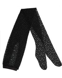 Versace Monogram Tulle Sheer Tights - Black