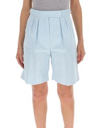 Max Mara Strap Tailored Shorts - Blue