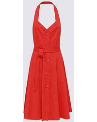 Moschino - Red Cotton Blend Dress - Lyst