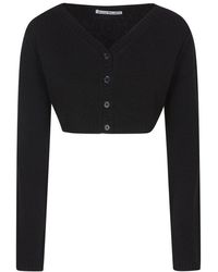 Acne Studios - Cropped Buttoned Sweater - Lyst