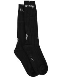 Marni - Logo Mended Ribbed Socks - Lyst