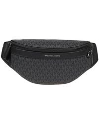 Michael Kors Greyson Logo Printed Zip-up Belt Bag - Black