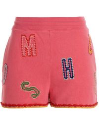Moschino - Lettering Embroidered Logo Bermuda Shorts - Lyst
