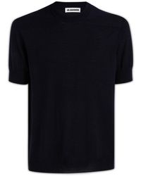 Jil Sander - Short Sleeved Crewneck Knitted T-shirt - Lyst