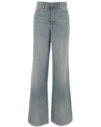 KENZO - Logo Patch Wide-leg Jeans - Lyst