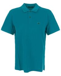 C.P. Company - Embroidered Logo Polo Shirt - Lyst