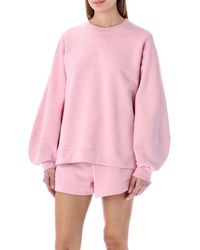 und Fitnesskleidung Hoodies Training Damen Bekleidung Sport- Ganni Hoodie Aus Baumwollmischung Mit Logo in Pink 
