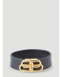 Balenciaga Bb Slim Cuff Bracelet - Black