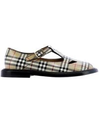 Burberry Vintage Check T-bar Shoes - Natural