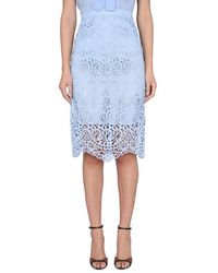 Burberry - High Waist Lace Embroidered Midi Skirt - Lyst