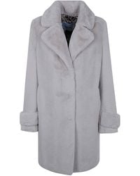 Blugirl Blumarine - Long Sleeved Faux Fur Coat - Lyst