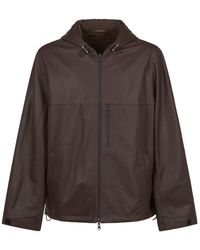 Lanvin - Zip-up Leather Hooded Jacket - Lyst