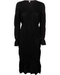 Totême Gathered Crepe Dress - Black