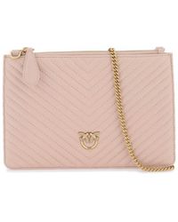 Pinko - Logo Plaque Quilted Chain-linked Wallet - Lyst