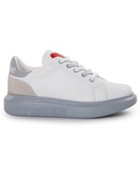 Love Moschino White Sneakers With Heart Detail