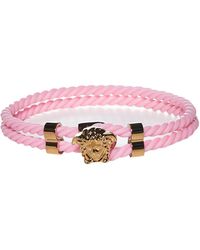 Versace Logo Engraved Braided Bracelet - Pink