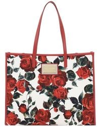 Dolce & Gabbana - Floral Printed Logo Plaque Shoulder Bag - Lyst