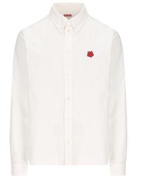 KENZO - Boke Flower Embroidered Long-sleeved Shirt - Lyst