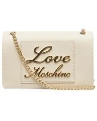Moschino - Logo Lettering Chain Linked Shoulder Bag - Lyst