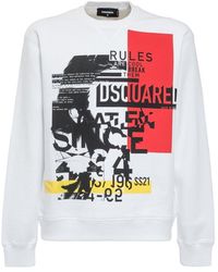DSquared² Printed Crewneck Sweatshirt - White