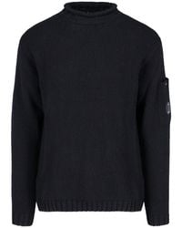 C.P. Company - Lens-detailed High-neck Jumper - Lyst