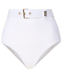 Moschino - High-Waist Belted Stretched Bikini Bottoms - Lyst
