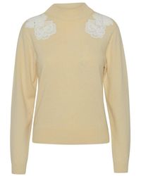 See By Chloé - Wool Blend Cream Sweater - Lyst