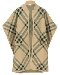 Burberry - Check-pattern Open-front Cape - Lyst