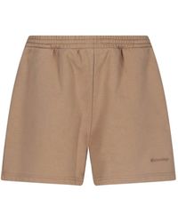 Balenciaga Mid Waist Crop Sweat Shorts - Natural
