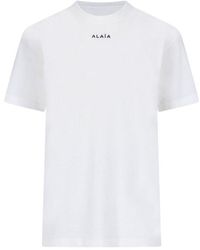 Alaïa - Short-sleeved Crewneck T-shirt - Lyst