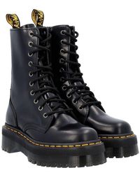 Dr. Martens Jadon Hi Rainbow Patent in Black Lyst