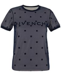 Givenchy - All-over Logo Motif Patch Mesh Shirt - Lyst