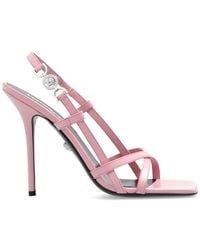 Versace - Square-toe Heeled Sandals - Lyst
