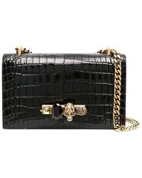 Alexander McQueen - Four-ring Croc-embossed Leather Cross-body Bag - Lyst