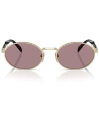 Prada - Oval Frame Sunglasses - Lyst