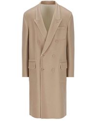 Mens Clothing Coats Parka coats Faith Connexion Long Double Breast Tech Tweed Coat for Men 