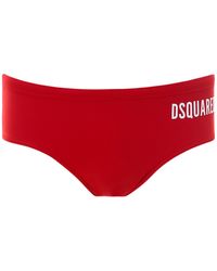 DSquared² Icon Logo Print Swimming Briefs - Red