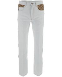 Gucci - GG Logo Patch Straight Leg Jeans - Lyst