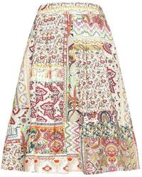 Etro - Patchwork Print Cotton Skirt - Lyst