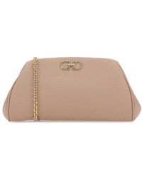 Womens Bags Clutches and evening bags Steven Dann Leather Small Shearling Pouch Clutch in Nude Natural 