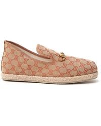 Gucci - GG Monogram Print Loafers - Lyst