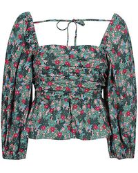 Weekend by Maxmara - All-over Floral Printed Balloon-sleeved Top - Lyst