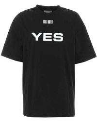 VTMNTS - Yes No Printed Crewneck T-shirt - Lyst
