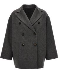 Brunello Cucinelli - Double-breasted Coat Coats, Trench Coats - Lyst