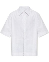 Givenchy - 4g Allover Zip-up Short Sleeved Shirt - Lyst