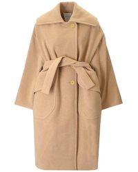 Patou - Belted Waist Single Breasted Maxi Coat - Lyst