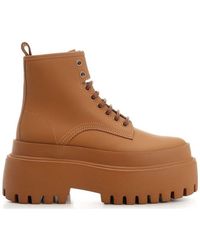 Dolce & Gabbana - Ankle Boot In Leather And Rubber - Lyst