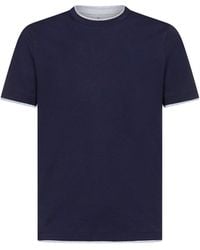 Brunello Cucinelli Layered Crewneck T-shirt - Blue